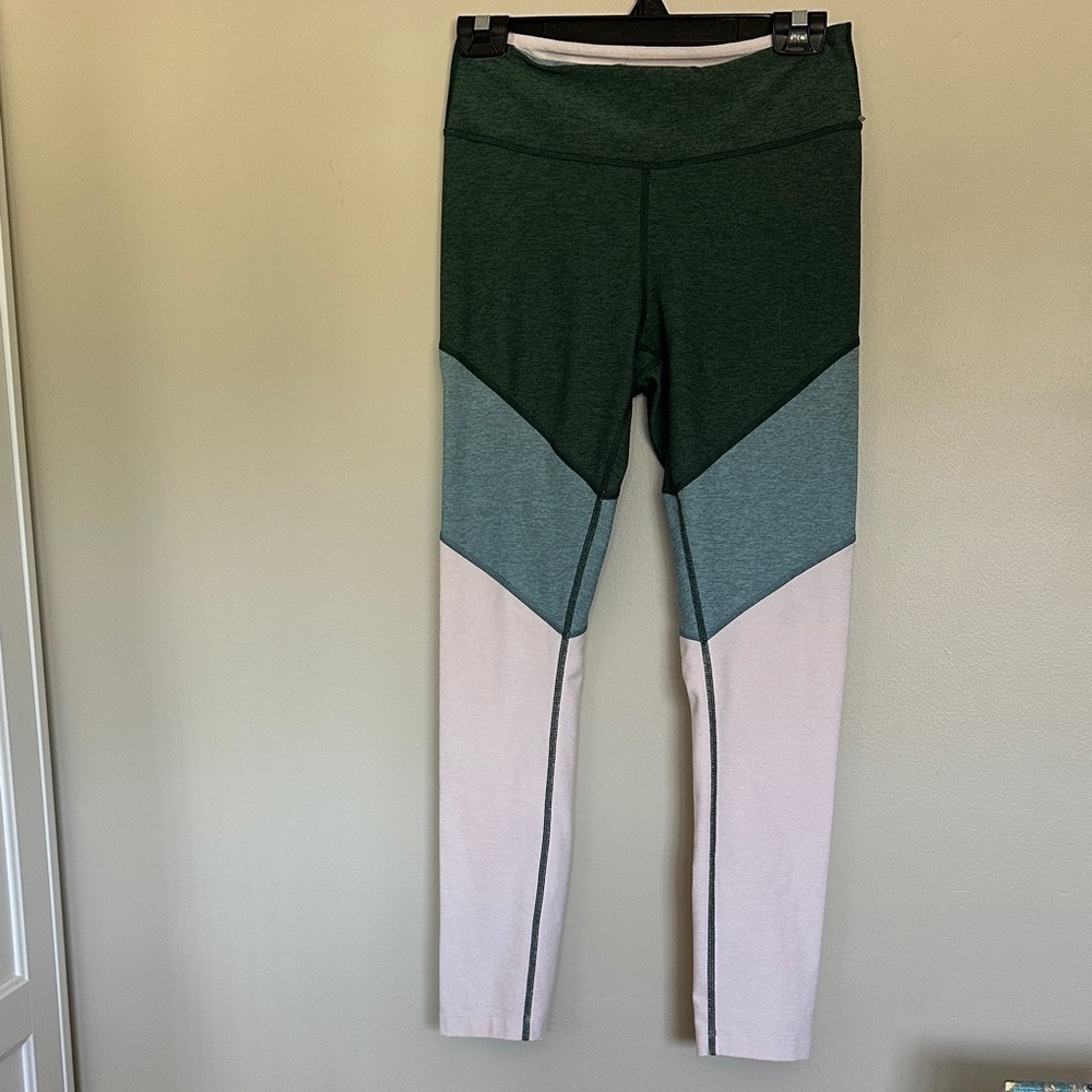 Outdoor Voices Tri-Tone Leggings - Green, Blue, Cream